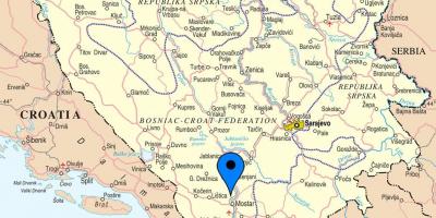 Térkép mostar Bosznia-Hercegovina