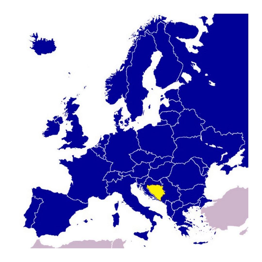 Térkép Bosznia-Hercegovina-európában