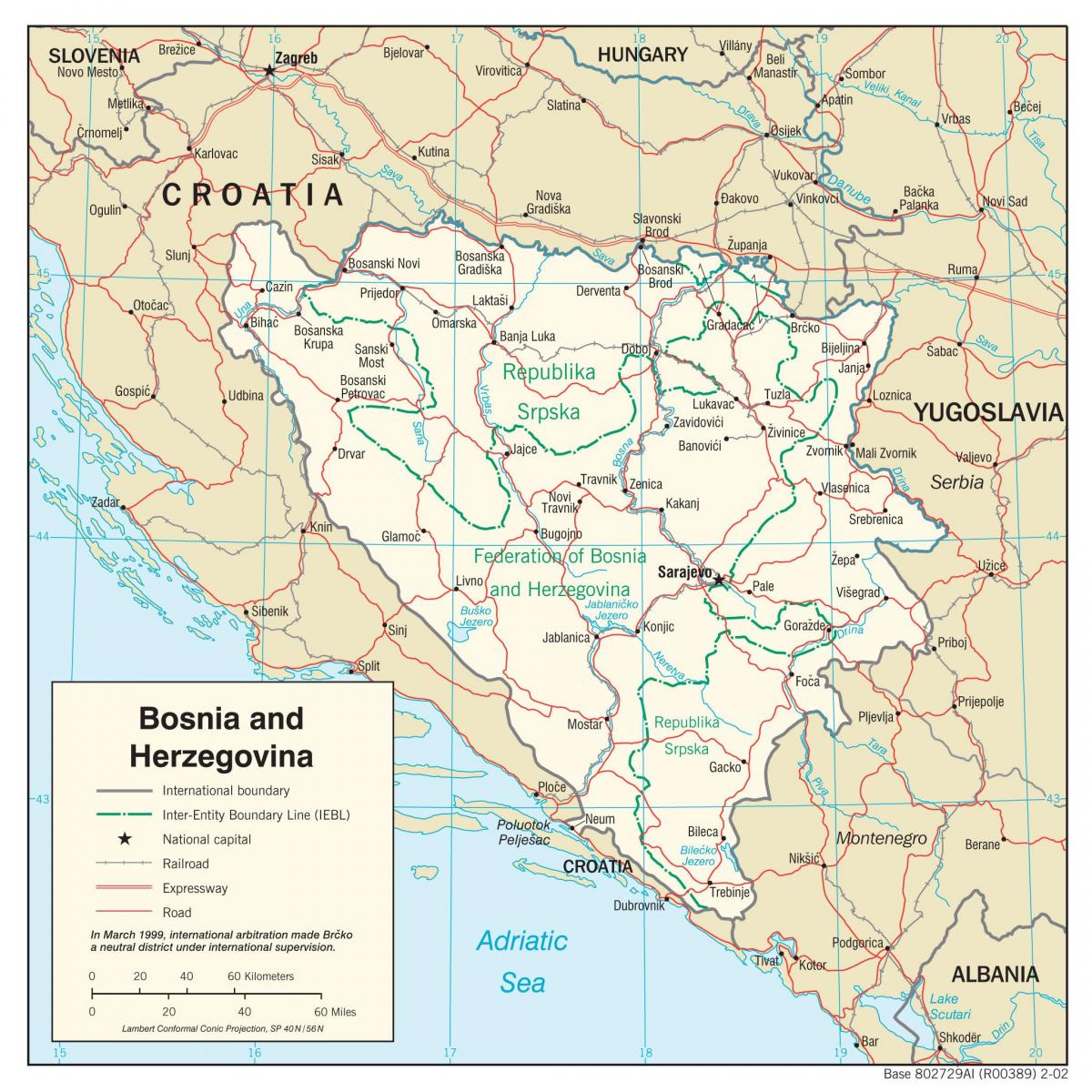 Bosznia-Hercegovina térkép
