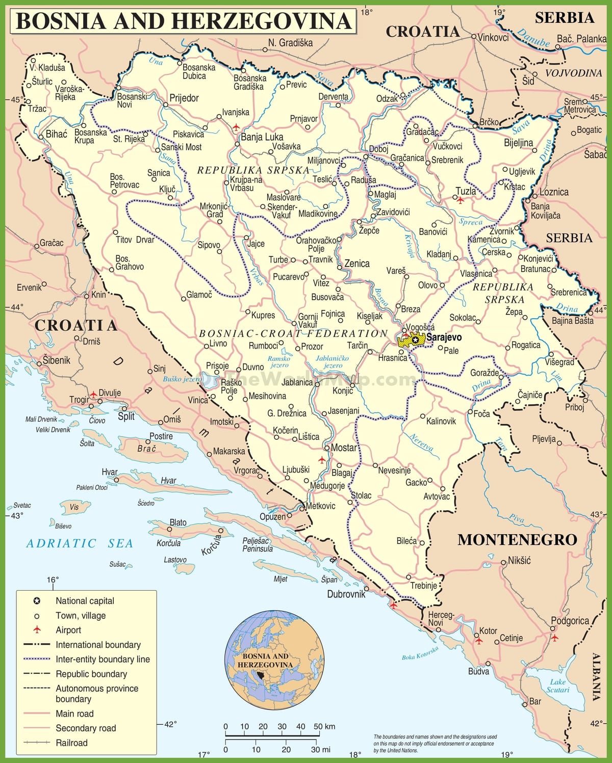 Térkép Bosznia út