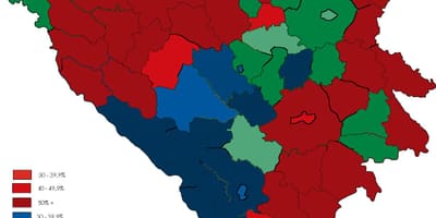Bosznia vallás térkép