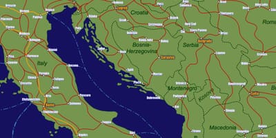 Bosznia vasúti térkép