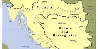 Térkép Bosznia-Hercegovina, valamint a környező országokban