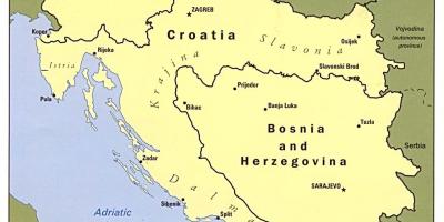Térkép Bosznia-Hercegovina, valamint a környező országokban